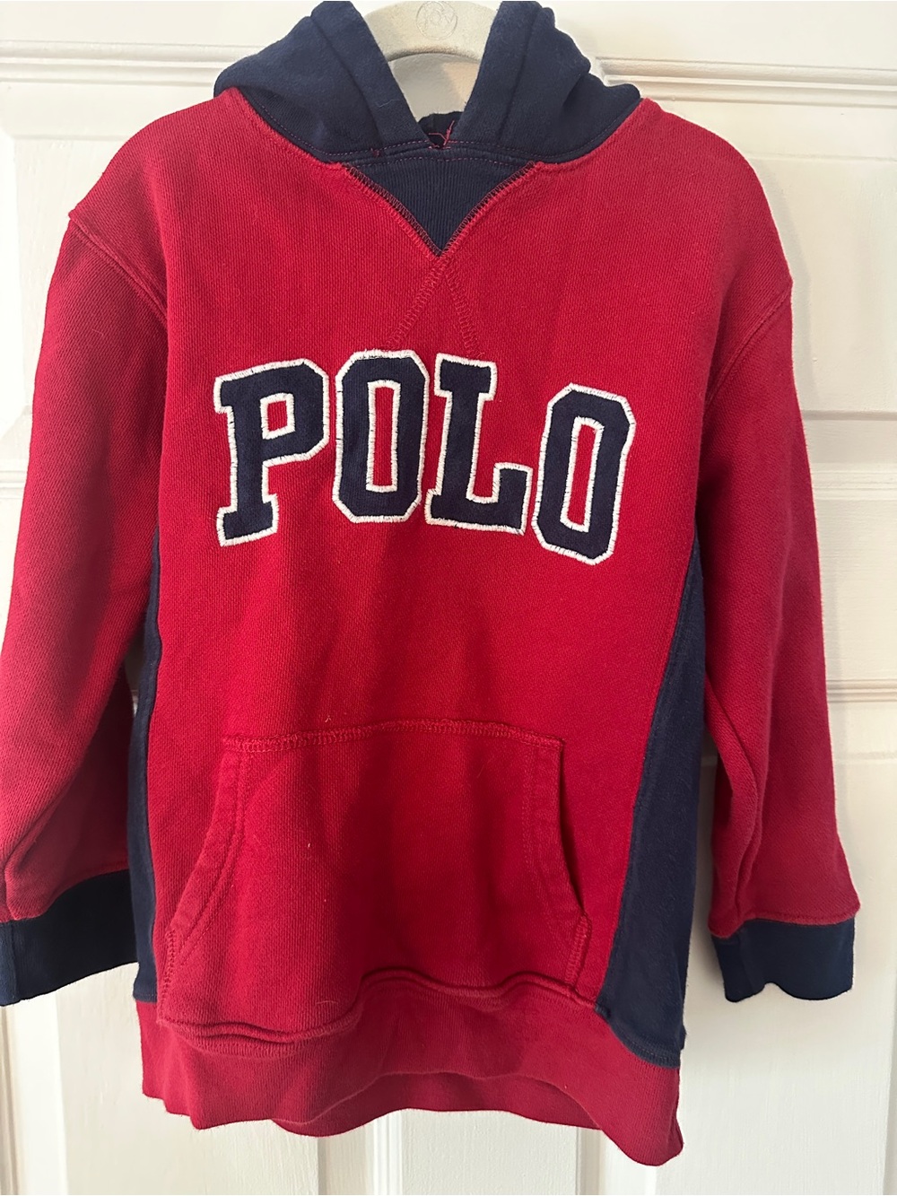 Ralph Lauren Red Sweatshirt with Navy Trim
